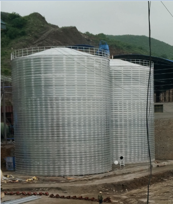 横山粮食钢板仓的安装全过程不用热焊接